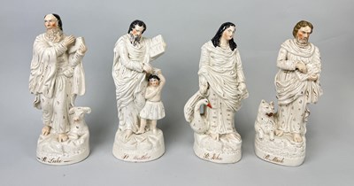 Lot 449 - STAFFORDSHIRE, A SET OF FOUR MATTHEW, ST MARK, ST LUKE, ST JOHN