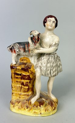 Lot 504 - STAFFORDSHIRE, GIRL WITH GOAT