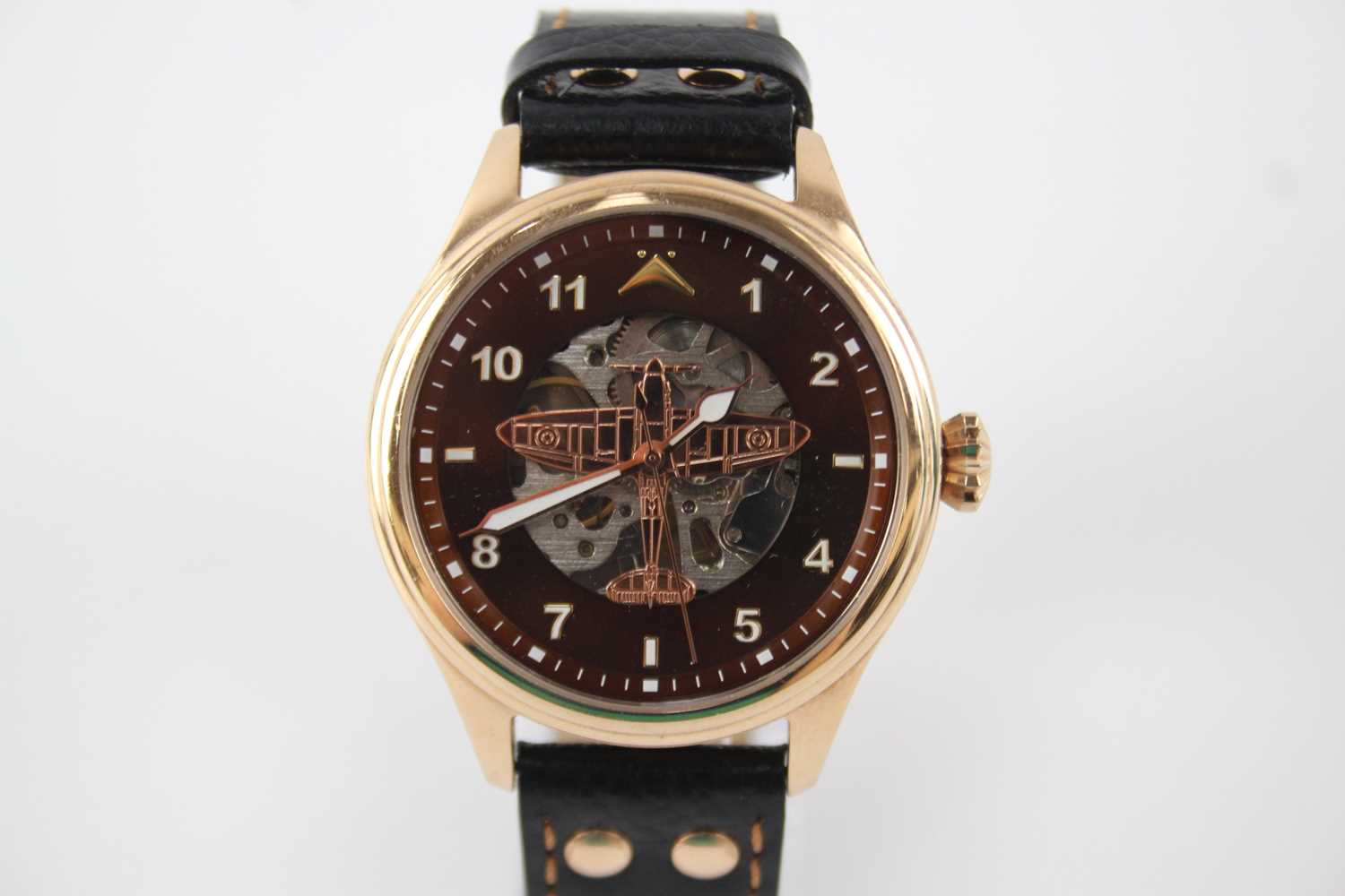 Lot 423 - A MEN'S BRADFORD EXCHANGE COMMEMORATIVE SPITFIRE WATCH