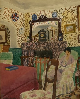 Lot 774 - WALTER TAYLOR (BRITISH 1860-1943): A WATERCOLOUR PAINTING ON PAPER DEPICTING A BRIGHTON INTERIOR