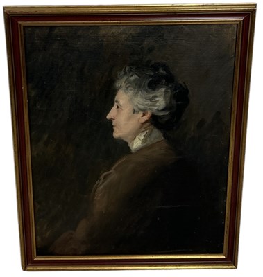 Lot 932 - AN OIL PAINTING ON CANVAS DEPICTING A LADY