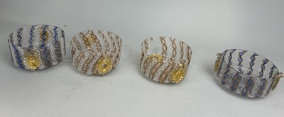 Lot 1247 - FOUR VENETIAN FILIGREE GLASSES