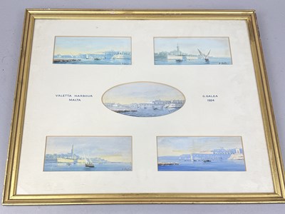 Lot 854 - MALTA: FIVE WATERCOLOURS FRAMED AND GLAZED