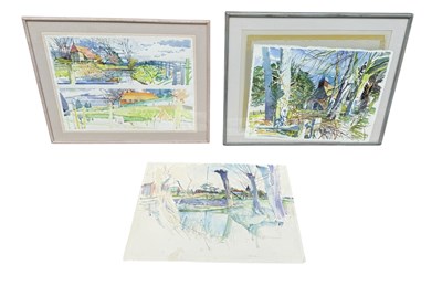 Lot 855 - JOHN EVERLEIGH: THREE WATERCOLOURS