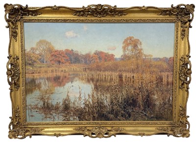 Lot 727 - EDWARD WILKINS WAITE (BRITISG 1854-1924): AN OIL PAINTING ON CANVAS 'THE YEARS LAST SMILE'