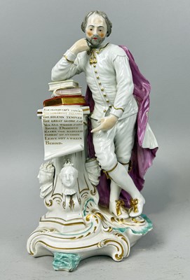 Lot 1159 - A DERBY STYLE PORCELAIN FIGURE OF WILLIAM SHAKESPEARE