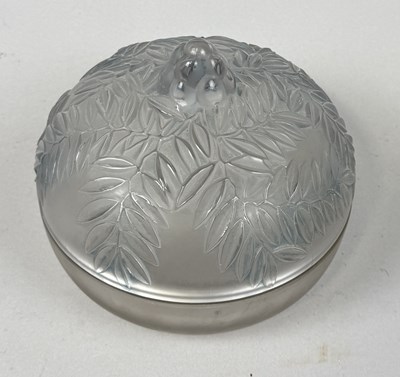 Lot 581 - RENE LALIQUE (1860-1945): A MOULDED GLASS VALLAURIS BOX