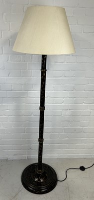 Lot 611 - A BLACK LACQUERED CHINOISERIE STANDARD LAMP BY OKA