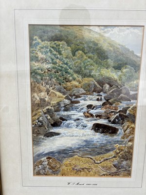 Lot 799 - WILLIAM SNELL MORRISH (BRITISH: 1844-1917): A PAIR OF WATERCOLOUR PAINTINGS DEPICTING A DARTMOOR STREAM