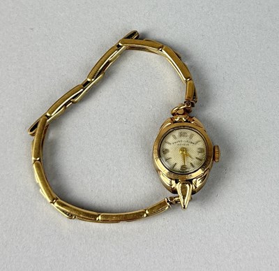 Lot 415 - A LADIES 9CT GOLD FAVRE-LEUBA WRISTWATCH