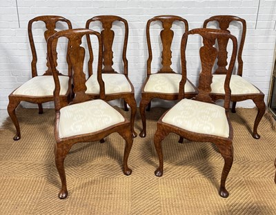 Lot 1071 - A SET OF SIX QUEEN ANNE STYLE DINING CHAIRS
