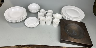 Lot 1238 - A LARGE COLLECTION OF CONRAN CHINA, GLASSWARE, TWO BRONZE VESSELS, WOODEN TRAY (QTY)