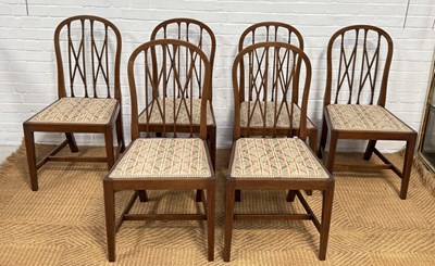 Lot 1029 - A SET OF SIX EDWARDIAN STRING INLAID MAHOGANY CHAIRS