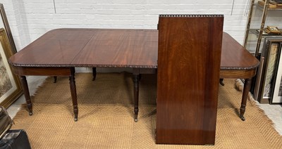 Lot 973 - A 19TH CENTURY MAHOGANY FOURTEEN LEG D END DINING TABLE