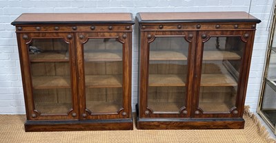 Lot 974 - A PAIR OF 19TH CENTURY MAHOGANY GLAZED BOOKCASES