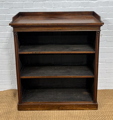 Lot 1021 - A 19TH CENTURY ROSEWOOD OPEN BOOKCASE
