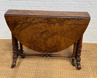 Lot 1046 - A BURR WALNUT SUTHERLAND TABLE