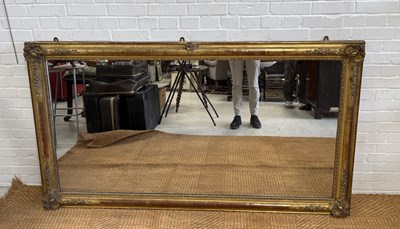 Lot 969 - A LARGE 19TH CENTURY FRENCH GILT WOOD WALL MIRROR
