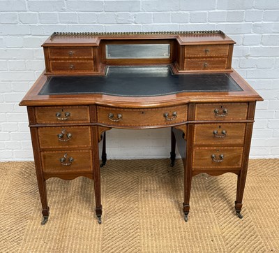 Lot 1044 - AN EDWARDIAN SHERATON STYLE CARLTON HOUSE DESK