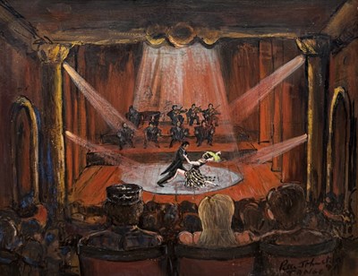 Lot 857 - PETER JOHNSTON: A LARGE OIL PAINTING ON BOARD 'TANGO', IN THE MANNER OF LAURA KNIGHT