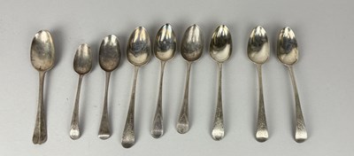 Lot 251D - NINE EARLY GEORGIAN SILVER SPOONS, INCLUDING ONE DATED 1735