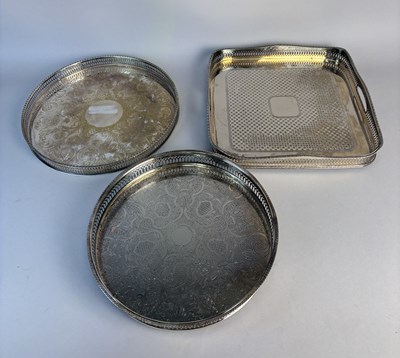 Lot 265 - THREE SILVER PLATED TRAYS TO INCLUDE CAVALIER