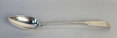 Lot 264 - A GEORGIAN .925 STERLING SILVER HM GLASGOW BASTING SPOON