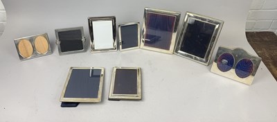 Lot 254 - SEVEN SILVER PHOTO FRAMES WITH ONE SILVER PLATED PHOTO FRAME AND ONE PEWTER PHOTO FRAME
