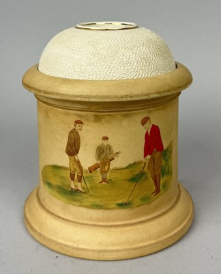 Lot 584 - A RARE CARLTON WARE GOLF 'FAR AND SURE' POT WITH TWO REMOVABLE SECTIONS