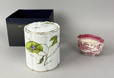 Lot 1201 - L.GODINGER AND CO PORCELAIN JAR AND COVER ALONG WITH AN ANTIQUE SPODE SUGAR BOWL