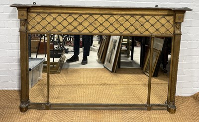 Lot 964 - AN EGYPTIAN REVIVAL GILT WOOD WALL MIRROR, REGENCY PERIOD