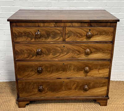 Lot 1049 - A 19TH CENTURY MAHOGANY CHEST OF DRAWERS