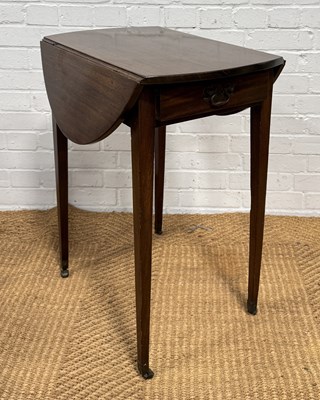 Lot 1051 - AN ANTIQUE DROP LEAF TABLE