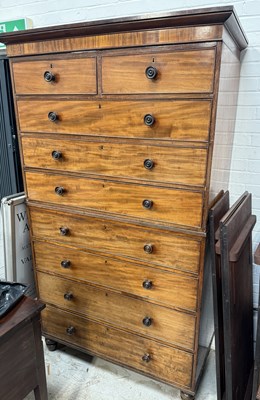 Lot 1079 - A 19TH CENTURY MAHOGANY CHEST ON CHEST