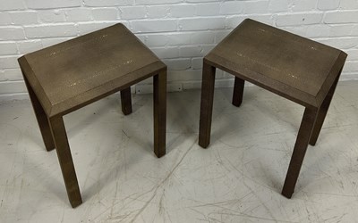 Lot 629 - A PAIR OF DESIGNER SHAGREEN SIDE TABLES