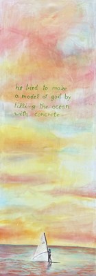 Lot 800 - MARKUS VATER (GERMAN B.1970): A LARGE ACRYLIC PAINTING ON CANVAS "HE TRIED TO MAKE A MODEL OF GOD BY FILLING THE OCEAN WITH CONCRETE" 2001
