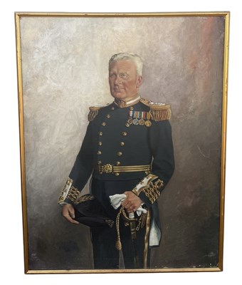 Lot 803 - F. W. H. MCCANCE: A LARGE OIL PAINTING ON CANVAS DEPICTING CAPTAIN E.C. SHANKLAND, R.N.R.