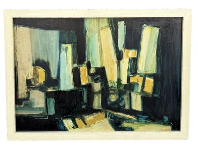 Lot 859 - AN ABSTRACT PAINTING ON BOARD