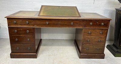 Lot 1054 - A LARGE 19TH CENTURY PARTNERS DESK