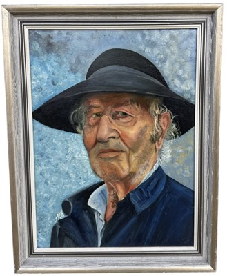Lot 866 - J. R. WOOLMORE: AN OIL PAINTING ON BOARD DEPICTING ENGLISH POET ROBERT GRAVES