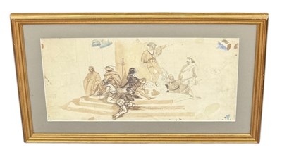 Lot 880 - CARL FRIEDRICH HEINRICH WERNER (WEIMAR, 1808-1894): A 19TH CENTURY DOUBLE-SIDED STUDY OF RENAISSANCE FIGURES