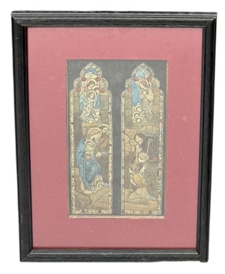 Lot 879 - ATTRIBUTED TO ROBERT ANNING BELL R.A. (BRITISH 1863-1933): A SKETCH OF PROPOSED NEW WINDOW FOR MOSTYN HOUSE PARK GATE