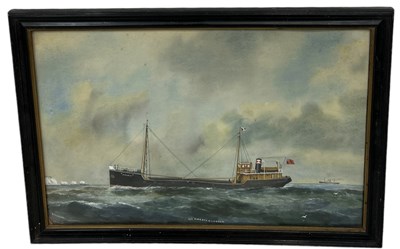 Lot 900 - A WATERCOLOUR PAINTING ON PAPER DEPICTING THE AMERTY SHIP, LONDON