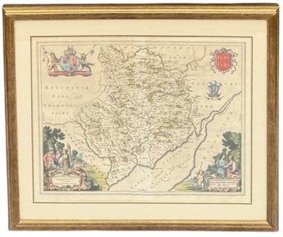 Lot 870 - JOHANNES BLAEU: A MAP OF BRECKNOCKSHIRE