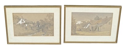Lot 812 - A PAIR OF WATERCOLOUR PAINTINGS ON PAPER DEPICTING COUNTRY SCENES