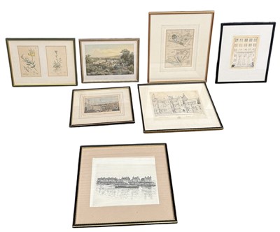 Lot 874 - A COLLECTION OF PRINTS TO INCLUDE BOTANICAL, MAP OF KEW GARDENS