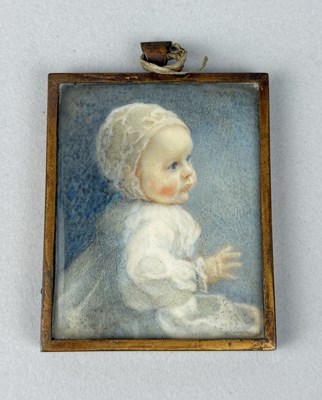 Lot 592 - WINIFRED MARSHALL R.A. (1898-1908): A PORTRAIT MINIATURE STUDY OF A BABY
