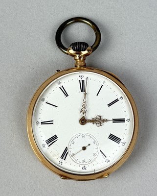 Lot 390 - AN 18CT GOLD POCKETWATCH