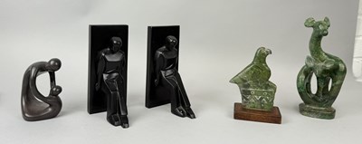 Lot 1209 - STONE SCULPTURES, TWO BOOKENDS BY CHRIS COLLICOTT FOR KIKKERLAND