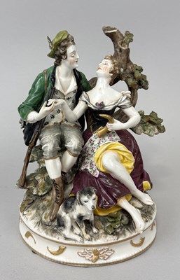 Lot 635 - A ROYAL VIENNA PORCELAIN GROUP: FIGURE OF LOVERS